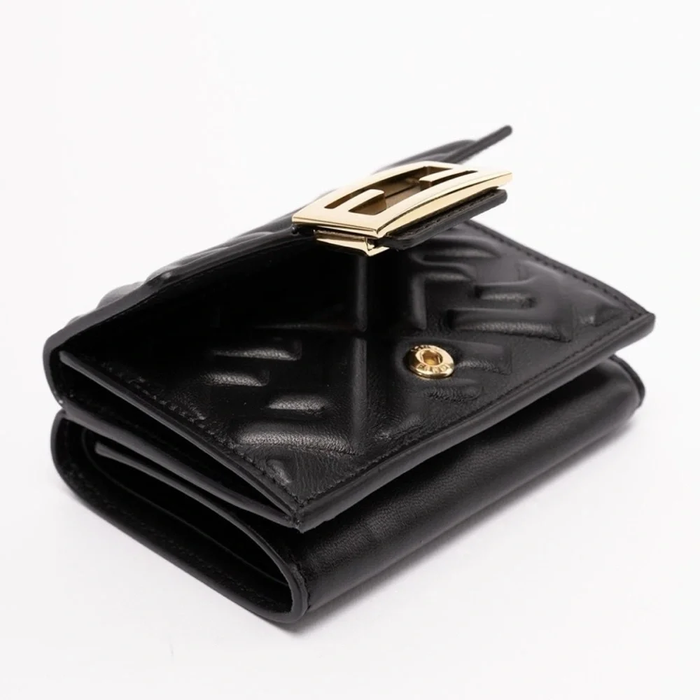 FENDI Baguette FF logo embossed leather trifold wallet small wallet - Picture 4 of 5